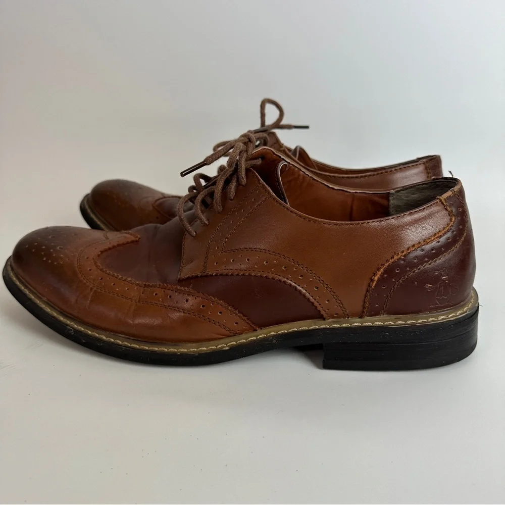 The Original Penguin by Musingwear Brown Leather Dress Shoes Welton‎ Mens 10.5